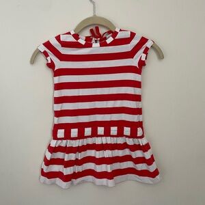 Jacardi Dress Red and White Stripes